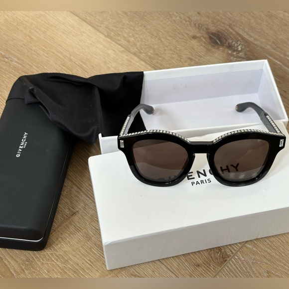 Givenchy Accessories - Givenchy Swarovski crystal rim black sunglasses